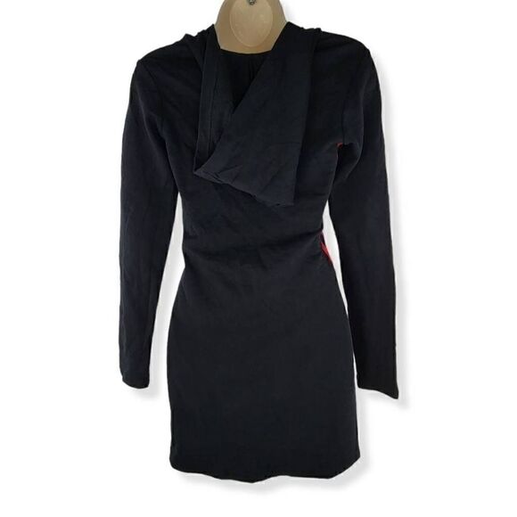 Material Girl Active Black Hooded Sweatshirt Dress XS Junior - Picture 3 of 6